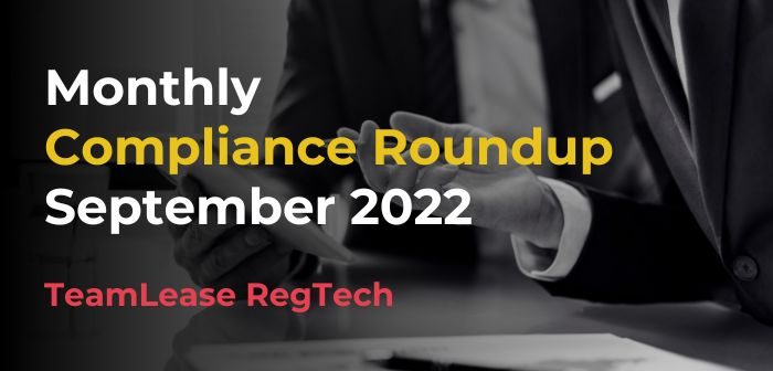 Monthly Compliance Roundup September 2022